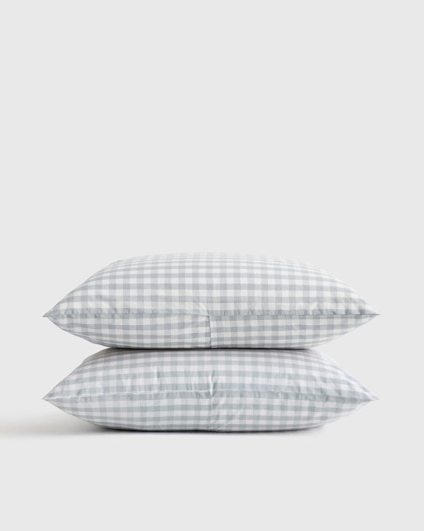 Classic Organic Percale Gingham Sham Set