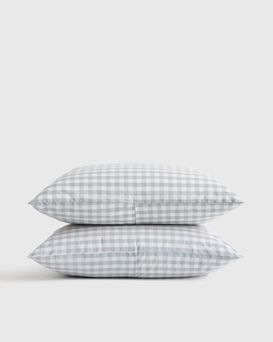 Classic Organic Percale Gingham Sham Set