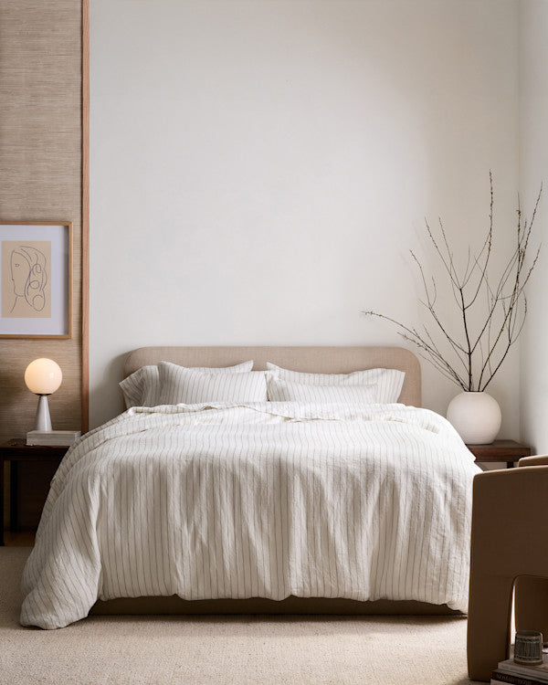 European Linen Stripe Sham Set