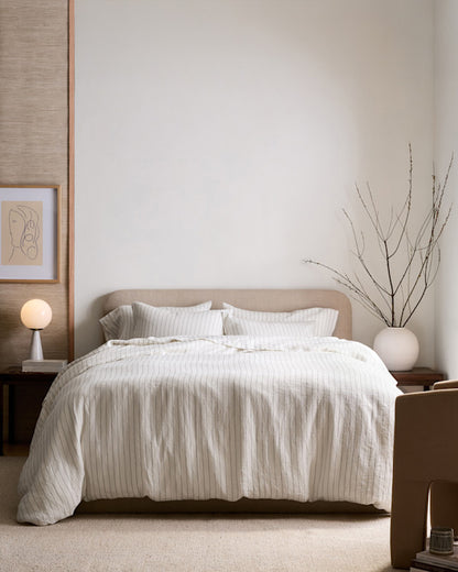 European Linen Stripe Sham Set