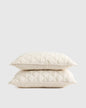 European Linen Stripe Quilted Sham Set