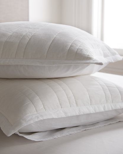 Organic Cotton Stripe Stitch Quilted Sham Set