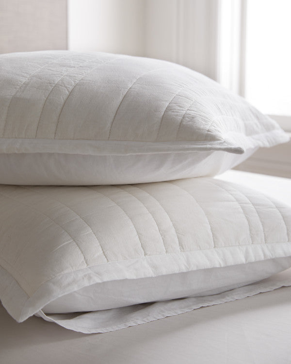 Organic Cotton Stripe Stitch Quilted Sham Set